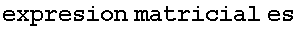 expresion matricial es