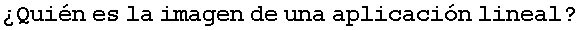 �Qui�n es la imagen de una aplicaci�n lineal ?