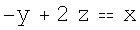 -y + 2 zx
