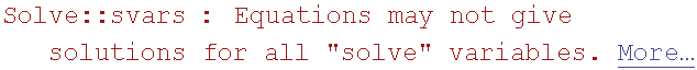 Solve :: svars : Equations may not give solutions for all \"solve\" variables.  More…