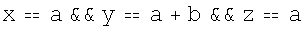xa&&ya + b&&za